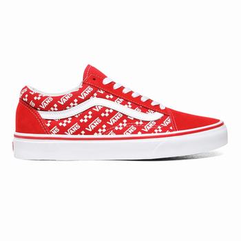 Damske Tenisky Vans Logo Repeat Old Skool Červené/Biele VA03JNBCT